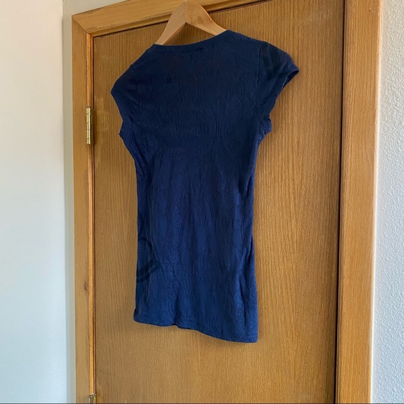 BCBGMAXAZRIA • Patterned Burnout Scoop Neck Tee - Size XS - Picture 11 of 16